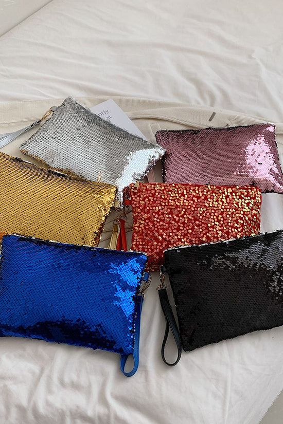 Sequin Clutch with Wrist Strap