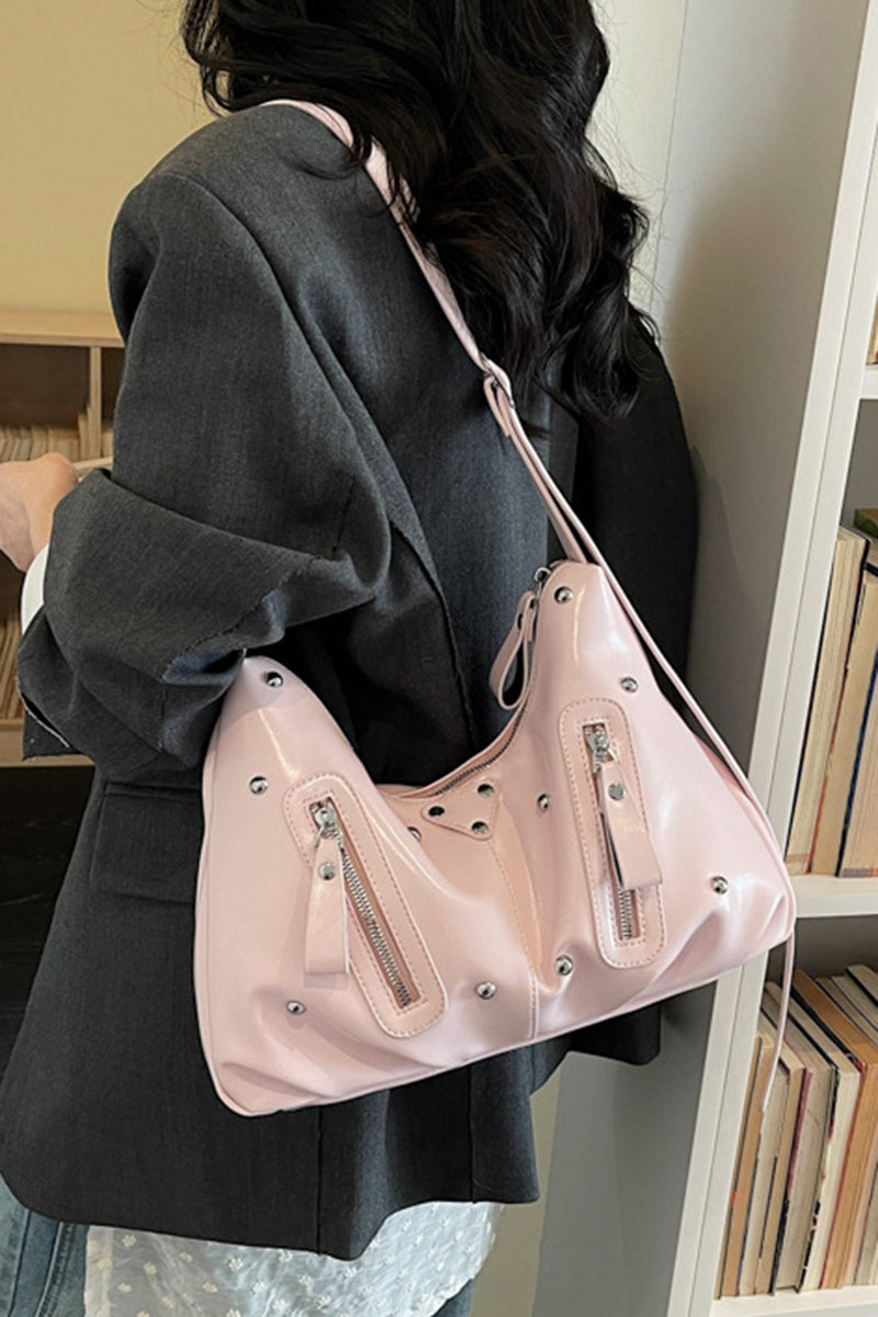 Sleek Studded Shoulder Bag