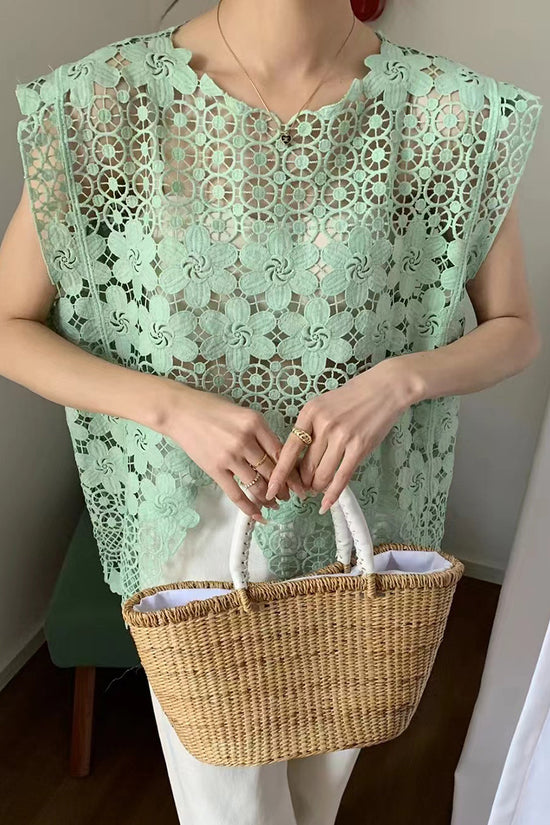 Sleeveless Crochet Tank Top