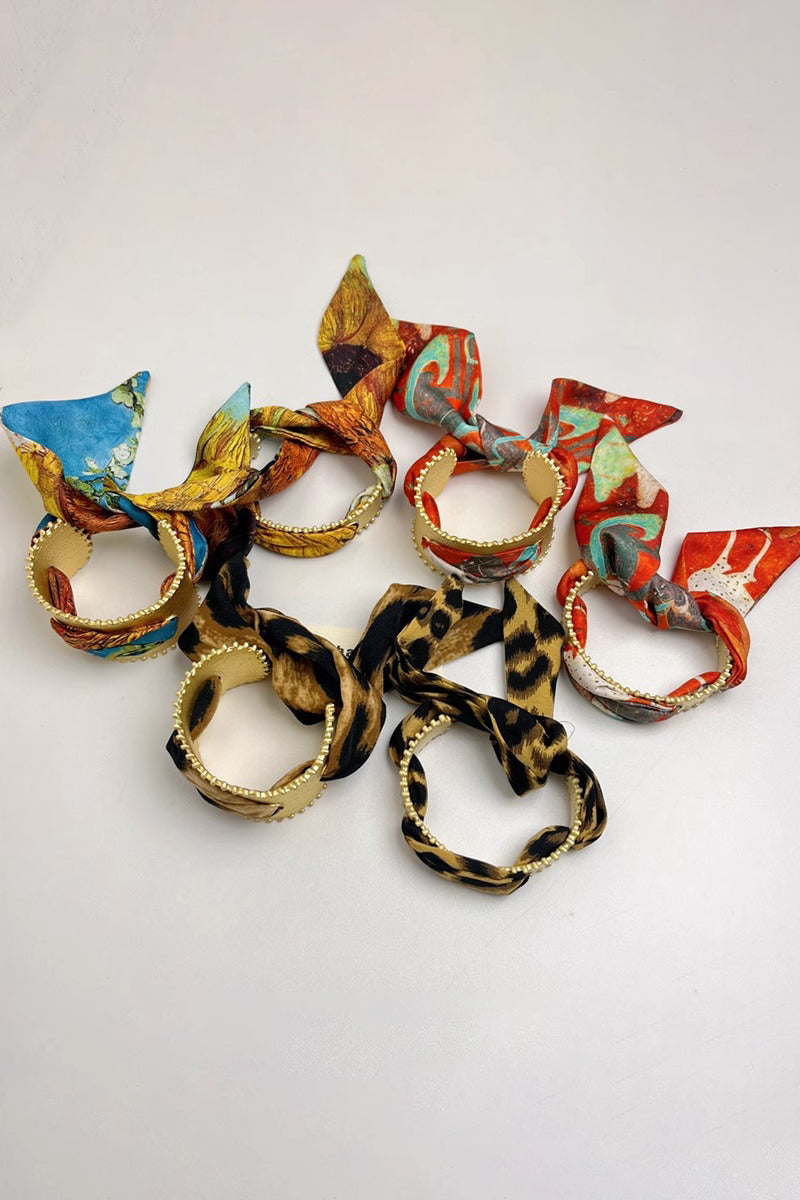 Scarf Inspired Wide Cuff Bracelet