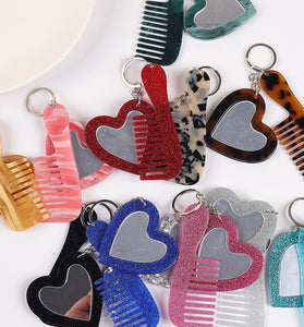 Heart and Comb Keychain Set
