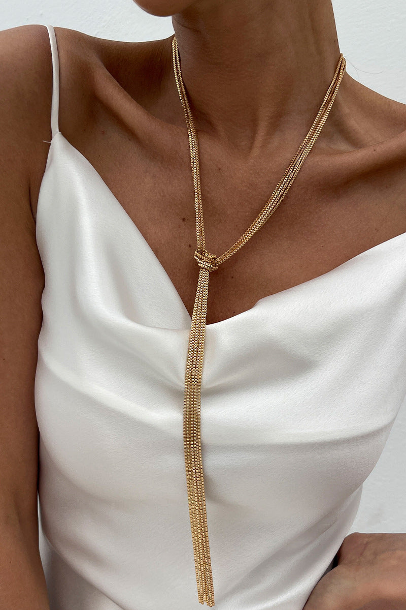 Elegant Tassel Drop Necklace