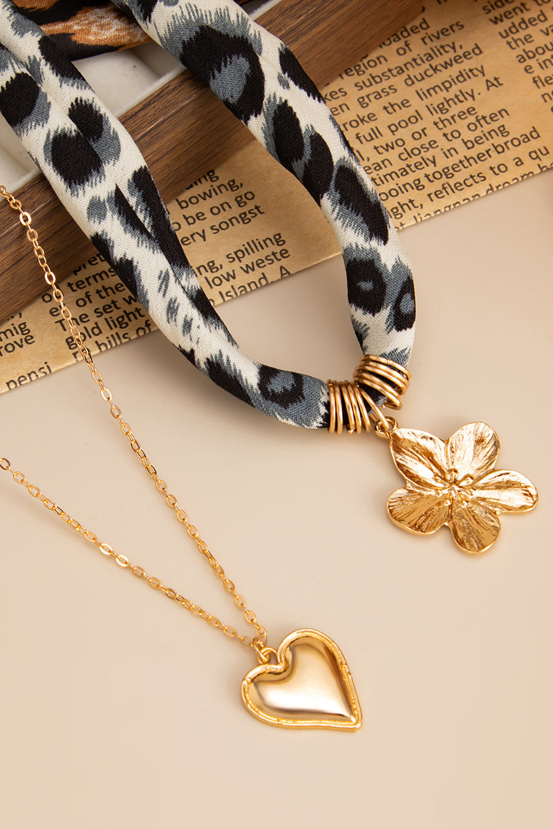 Heart Floral Charm Necklace