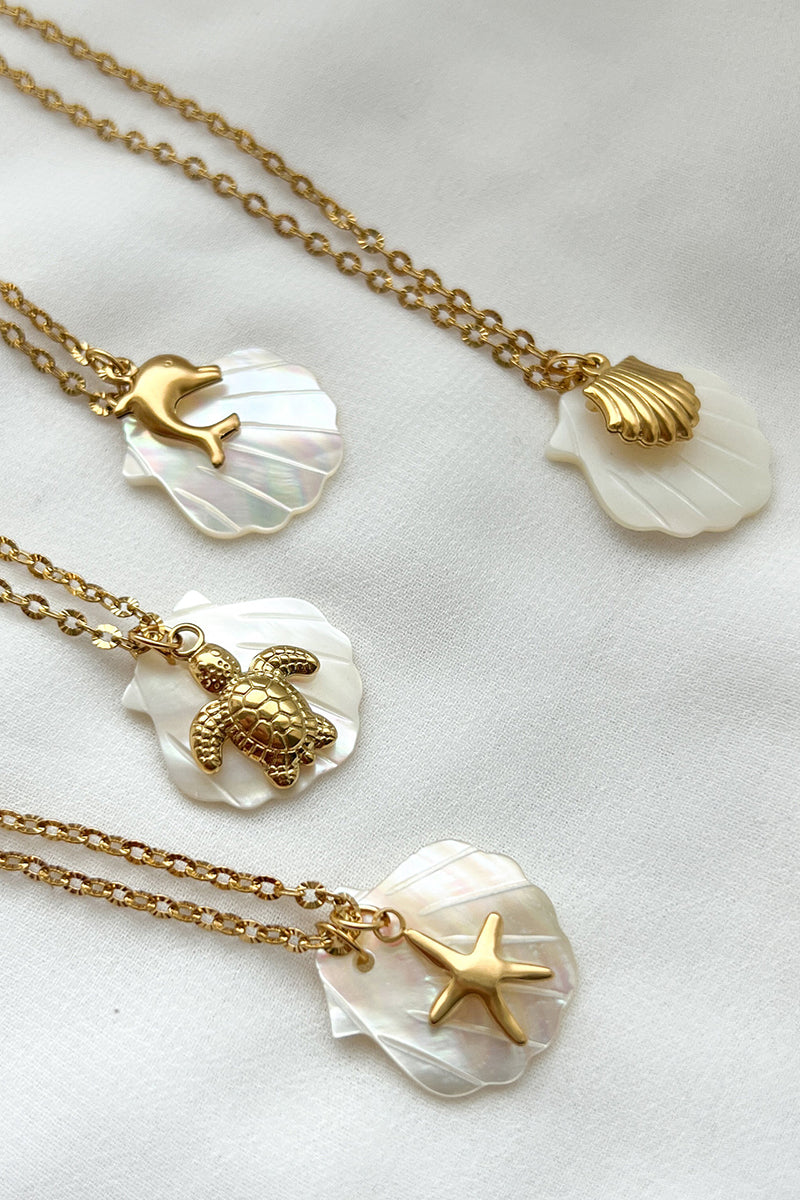 Shell and Starfish Pendant Necklace