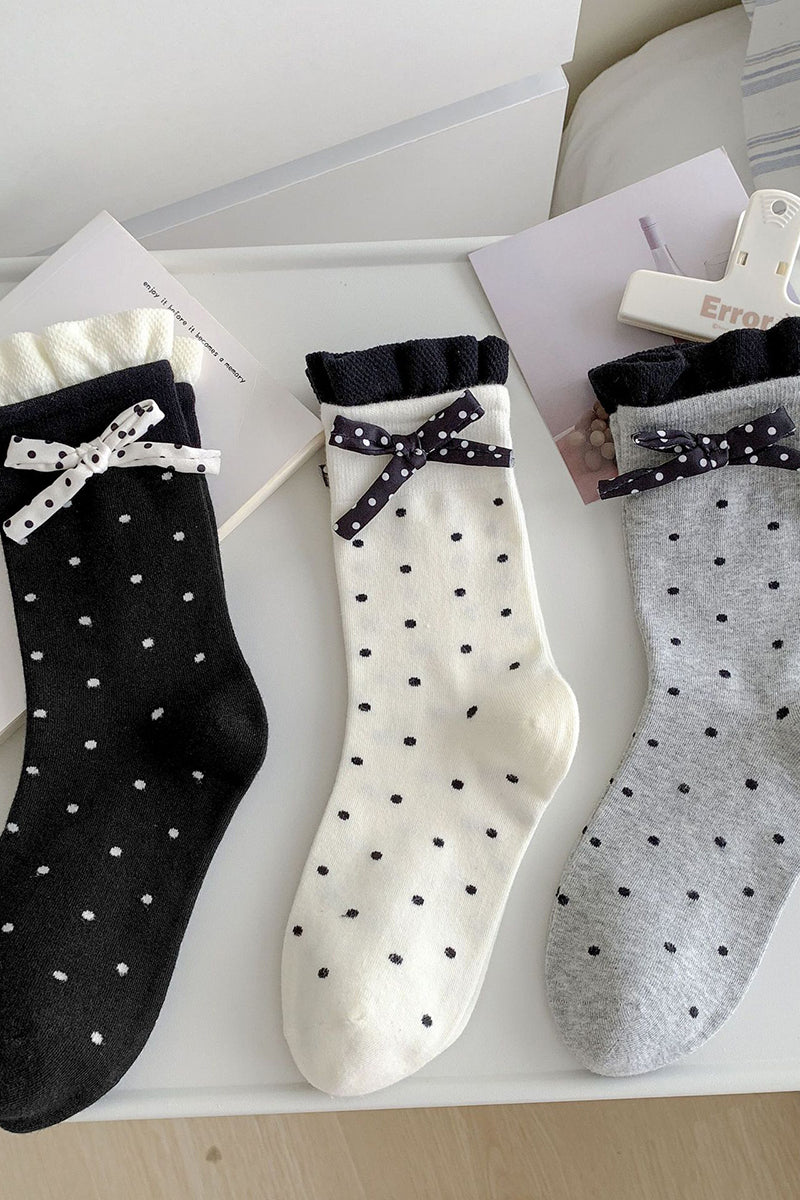 Polka Dot Bow Socks