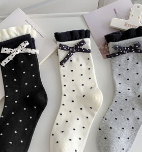 Polka Dot Bow Socks