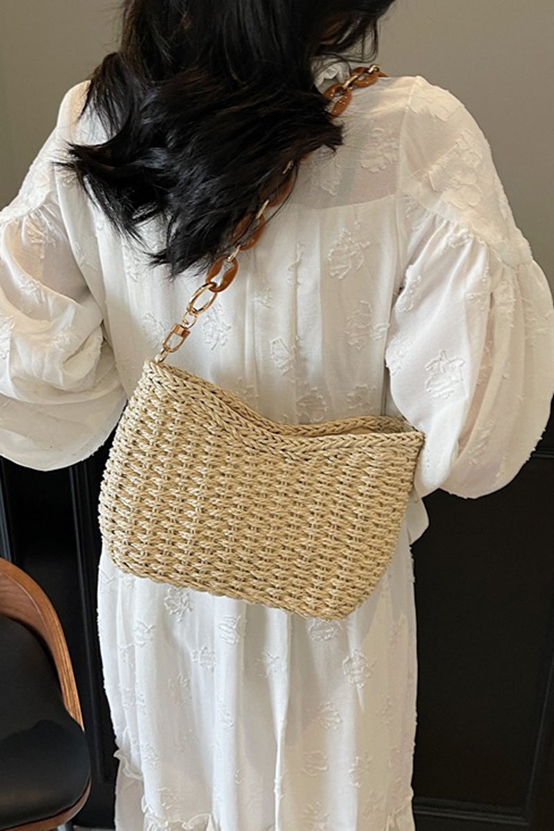 Woven Chain Strap Shoulder Bag