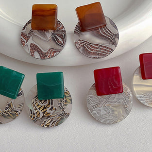 Geometric Art Deco Statement Earrings