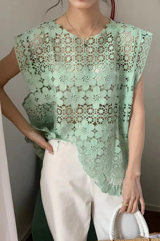 Sleeveless Crochet Tank Top