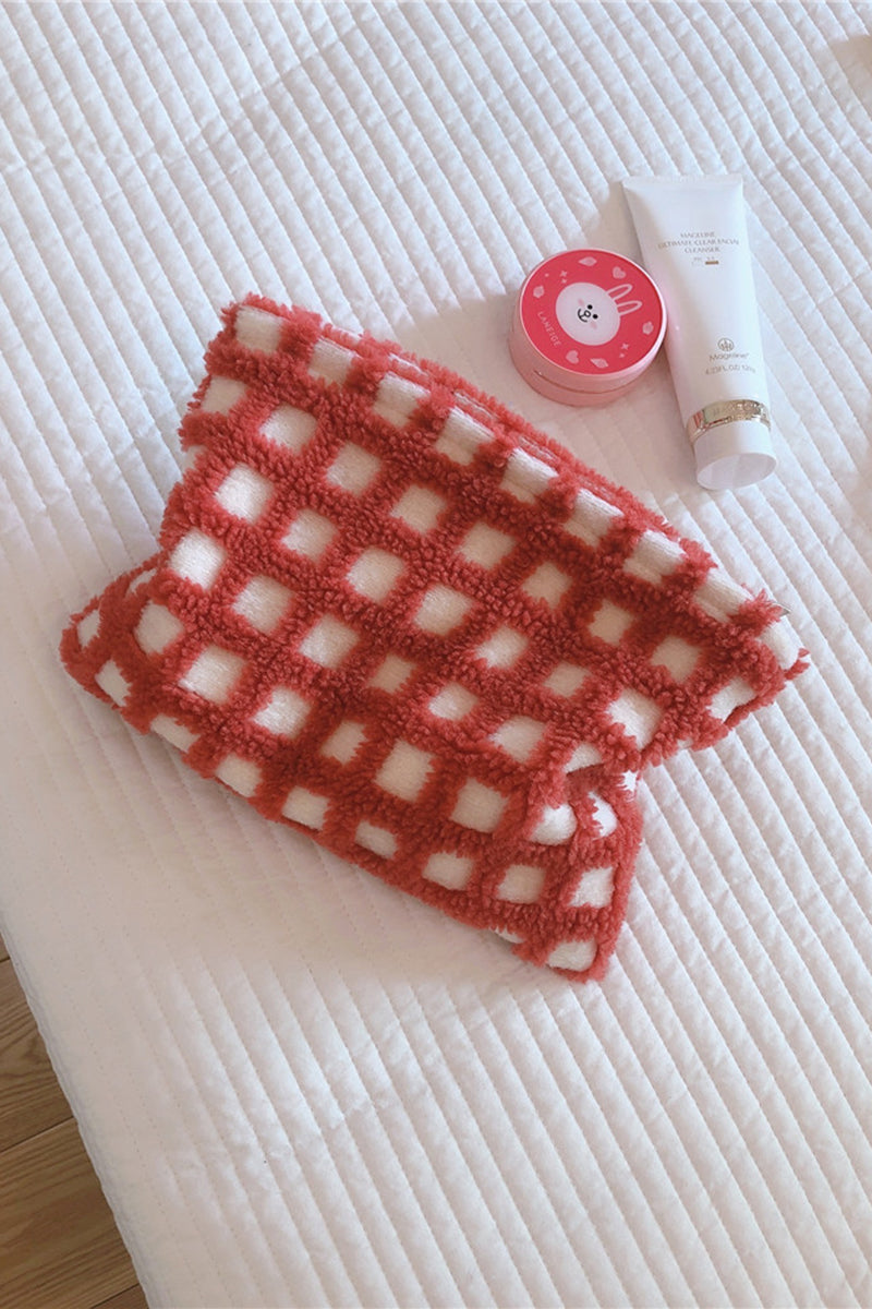Textured Checkered Clutch Bag