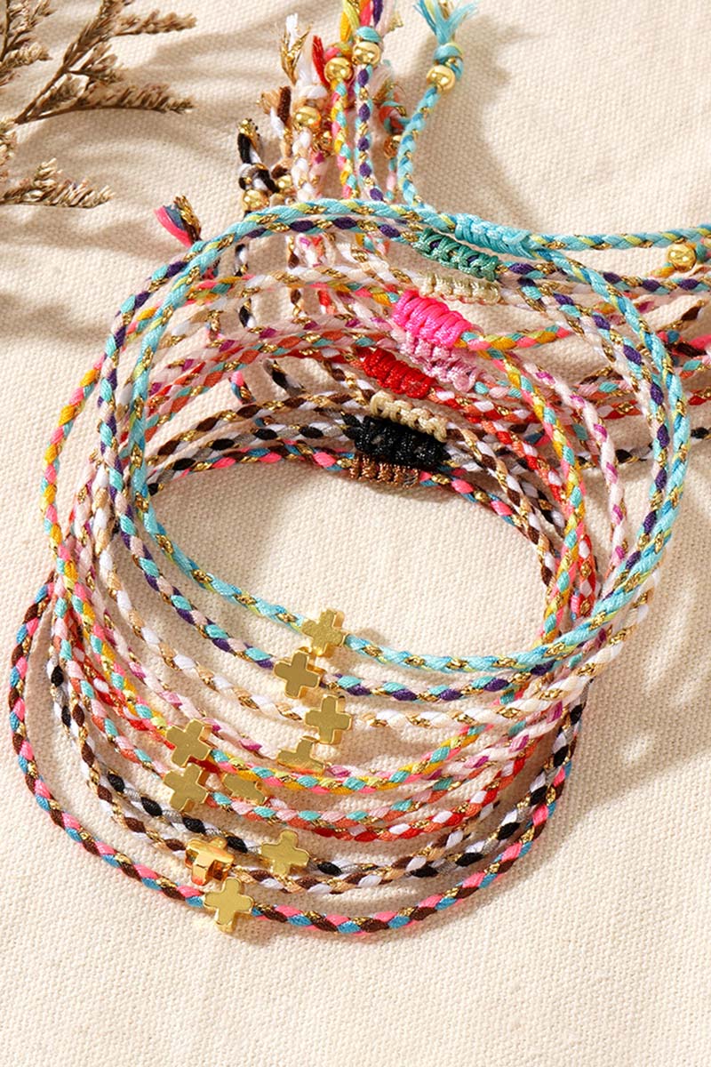 Minimalist Braided Cross Bracelet