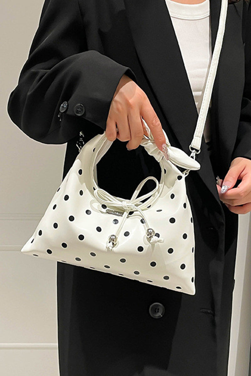 Chic Polka Dot Bow Handbag