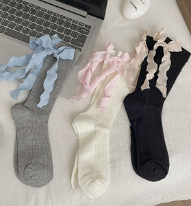 Ribbon-Trimmed Ankle Socks