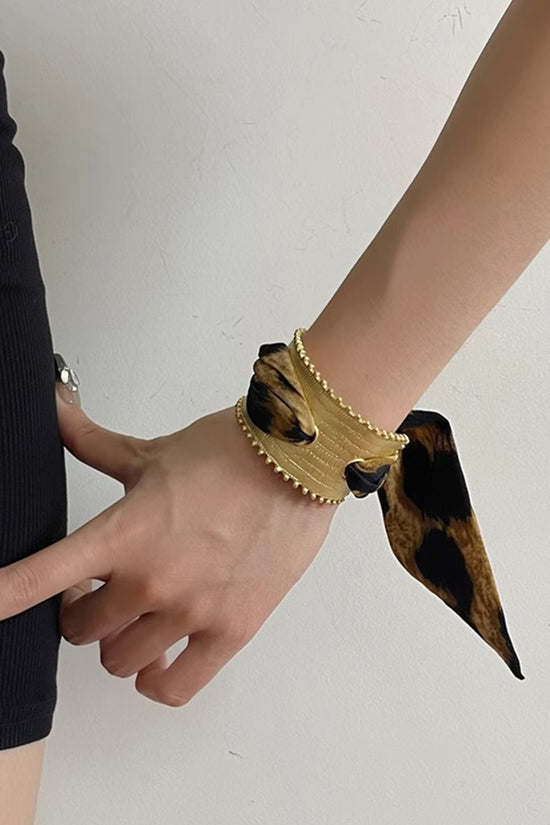 Scarf Inspired Wide Cuff Bracelet