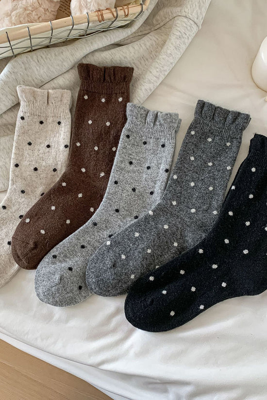 Polka Dot Cozy Knit Socks