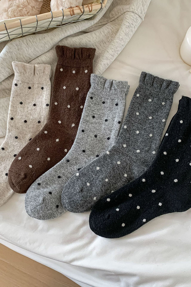 Polka Dot Cozy Knit Socks
