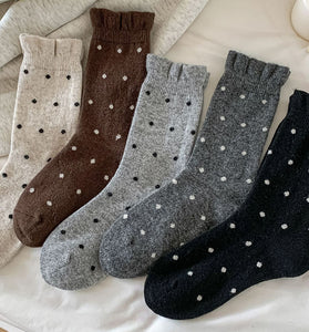 Polka Dot Cozy Knit Socks
