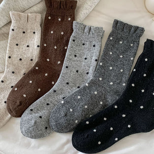 Polka Dot Cozy Knit Socks