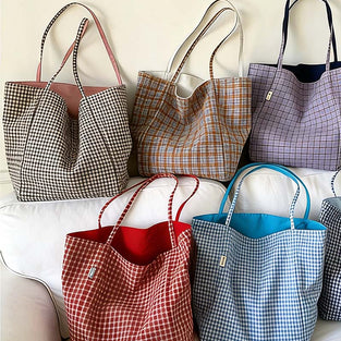 Stylish Checkered Tote Bag