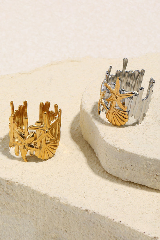 Starfish Coral-Inspired Open Cuff Bracelet
