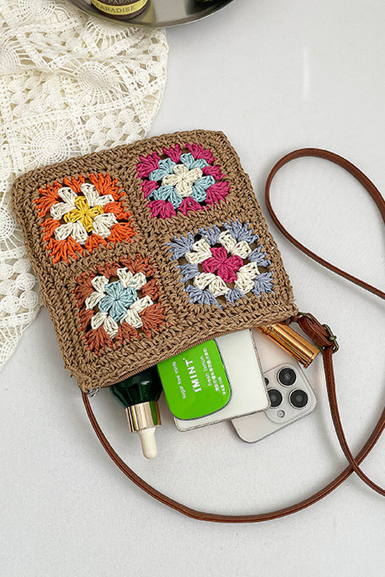Crochet Square Pattern Shoulder Bag