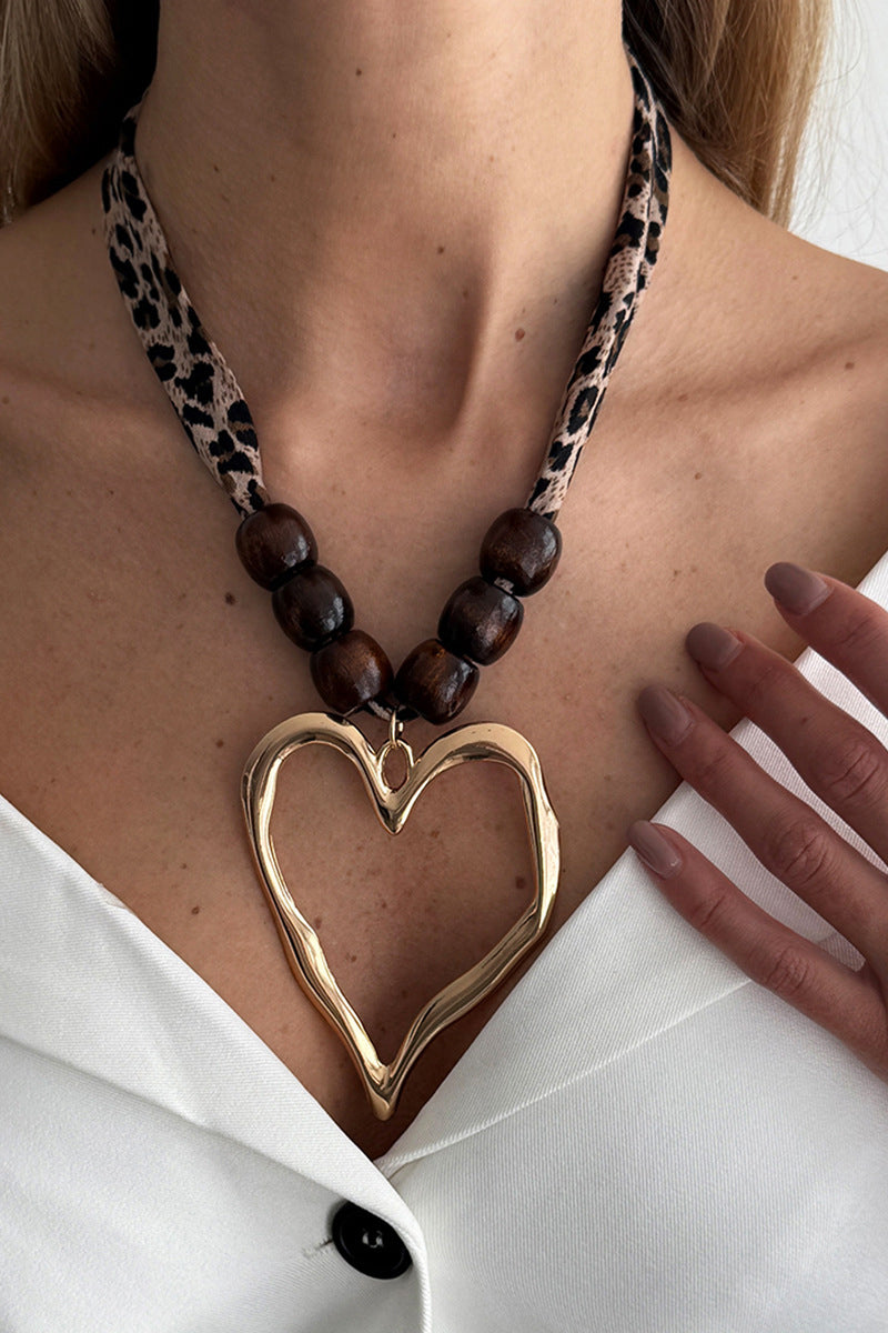 Heart Leopard Choker Necklace