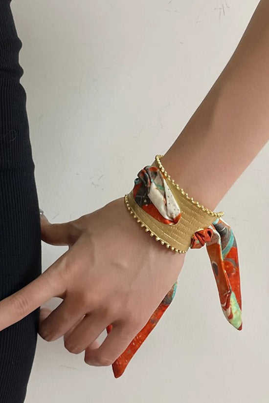 Scarf Inspired Wide Cuff Bracelet