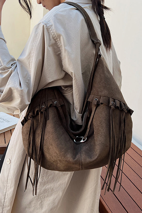 Chic Tassel Detail Hobo Bag