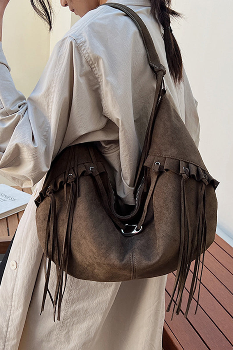 Chic Tassel Detail Hobo Bag