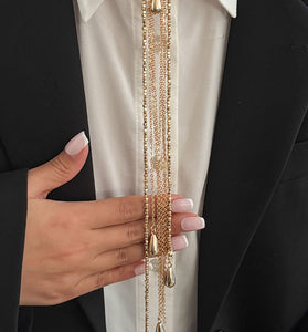 Elegant Chain Drop Collar Accessory