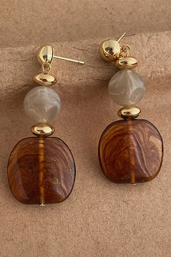 Geometric Gemstone Dangle Earrings