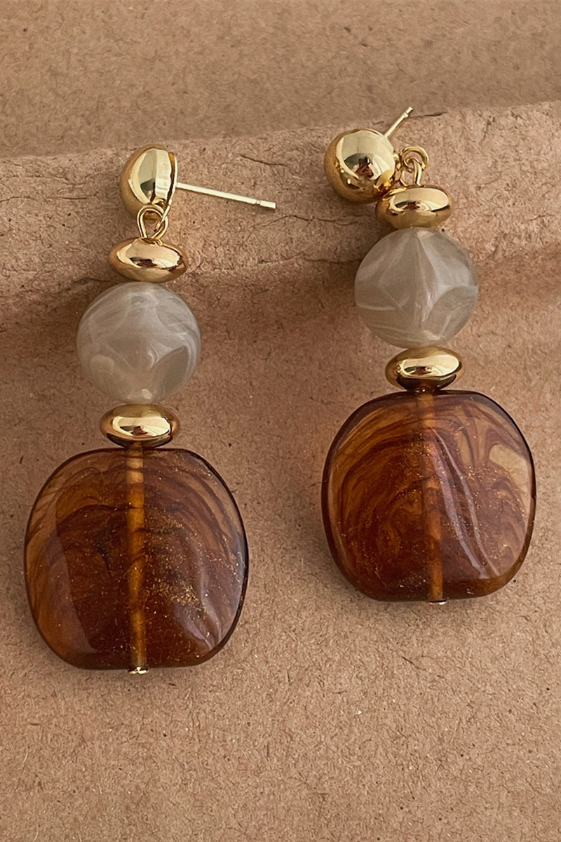 Geometric Gemstone Dangle Earrings