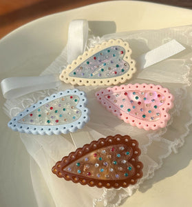 Heart-Shaped Gem Hair Clip
