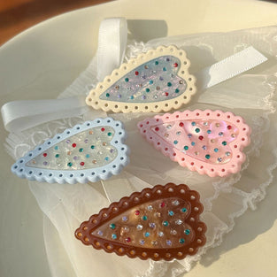 Heart-Shaped Gem Hair Clip