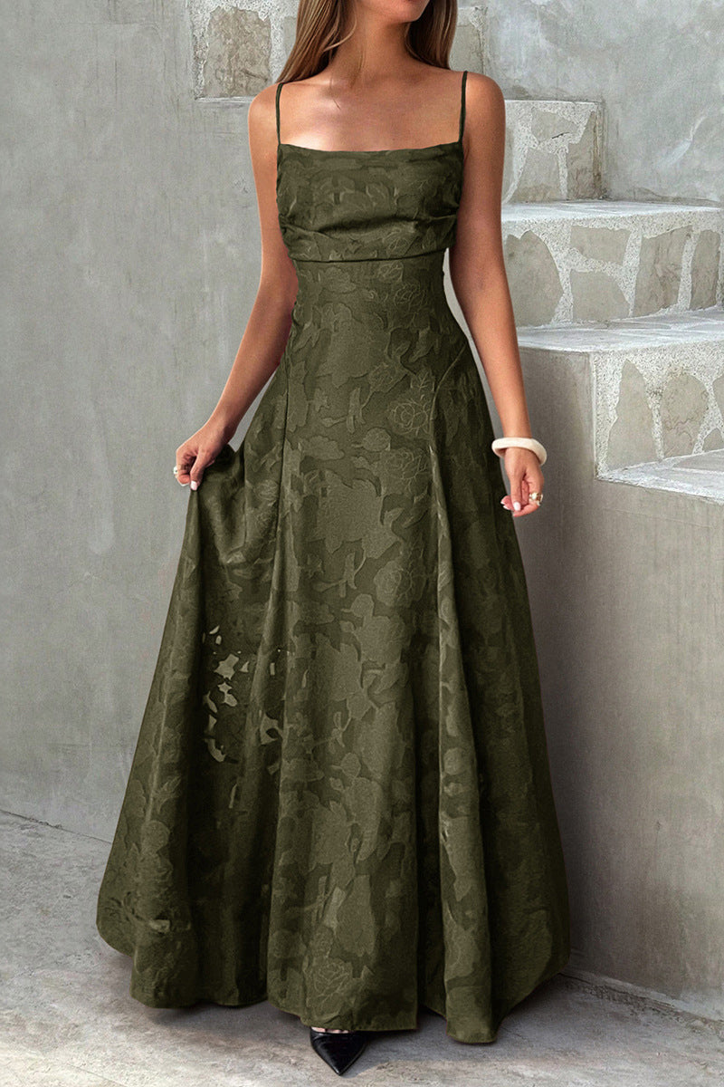 Elegant Floral Sleeveless Maxi Dress