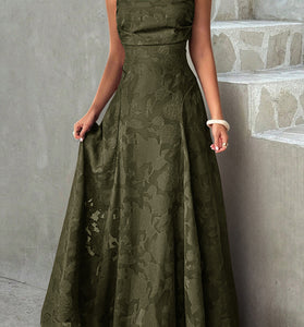 Elegant Floral Sleeveless Maxi Dress