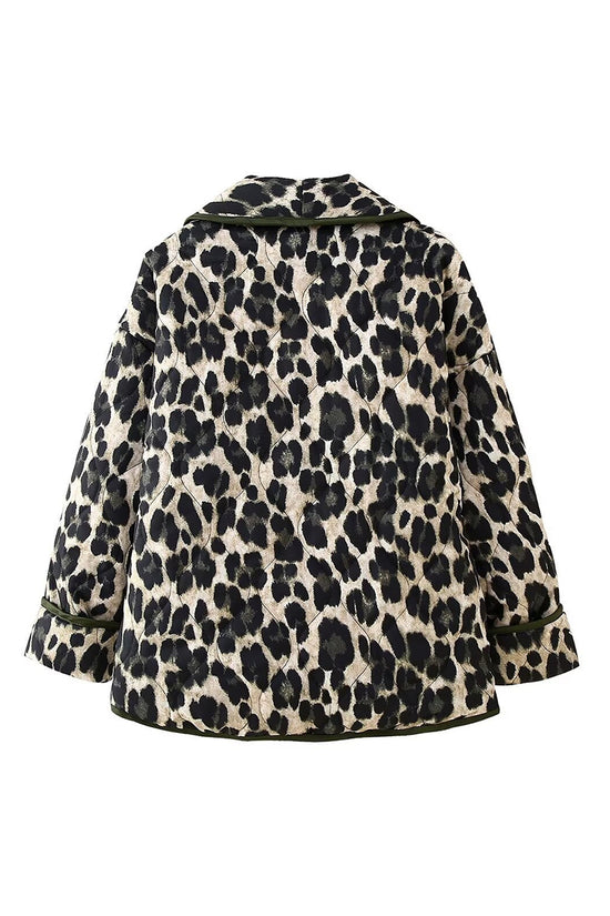 Leopard Print Open-Front Jacket