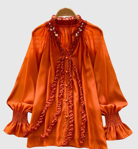 Elegant Ruffle Embellished Blouse