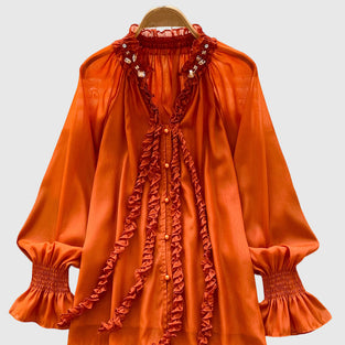 Elegant Ruffle Embellished Blouse