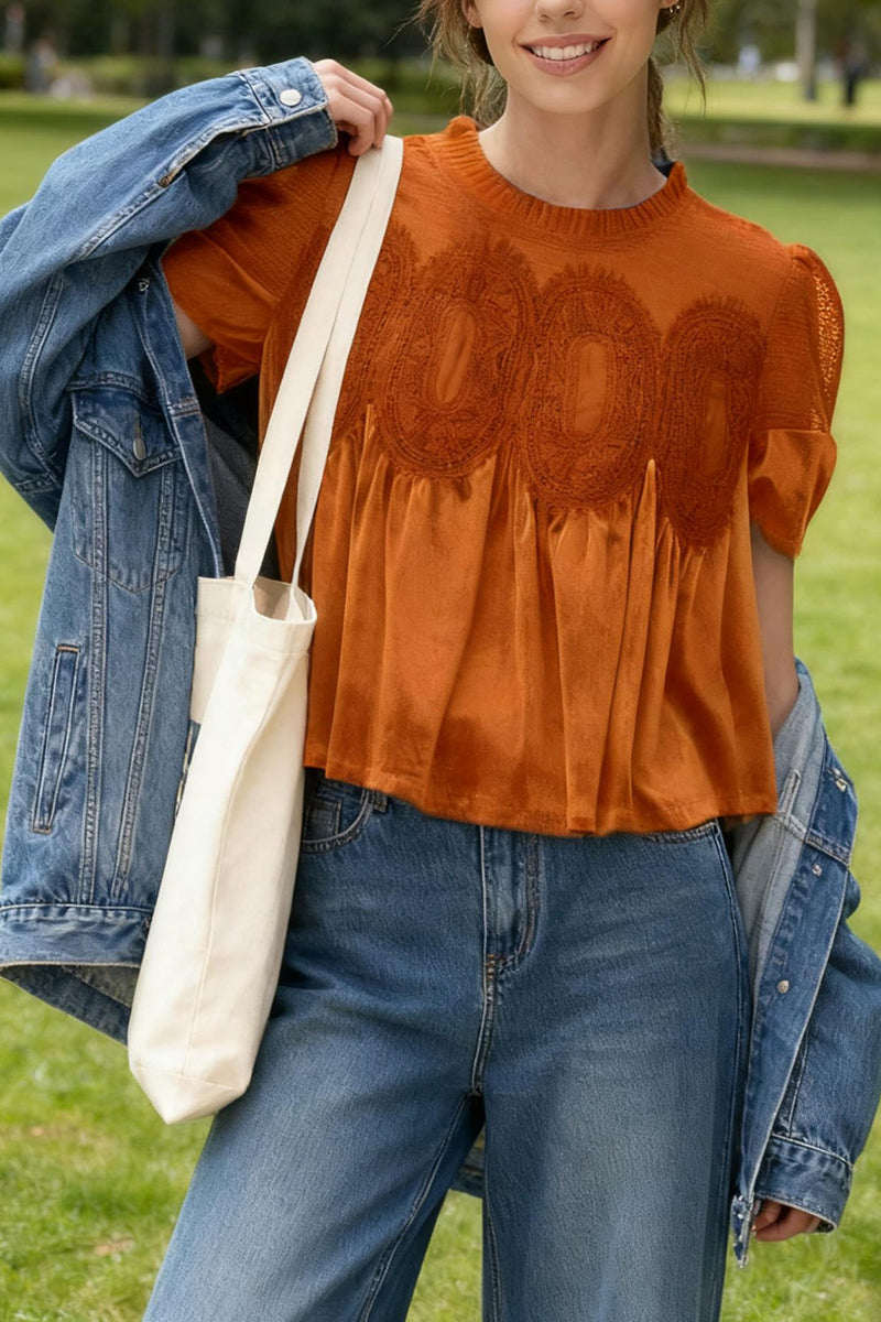 Intricate Mesh Overlay T-Shirt