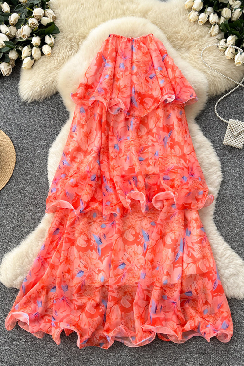 Floral Layered Midi Skirt