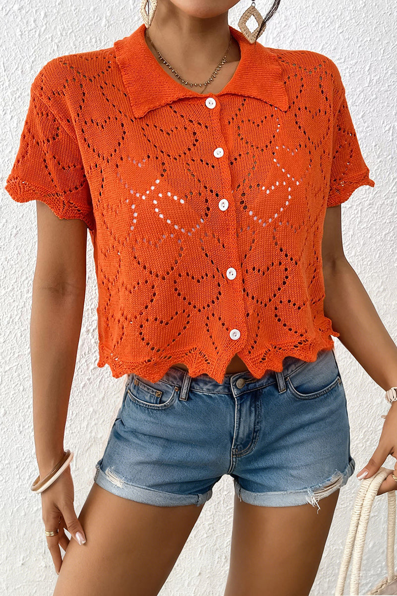 Chic Crochet Button-Up Cover-Up