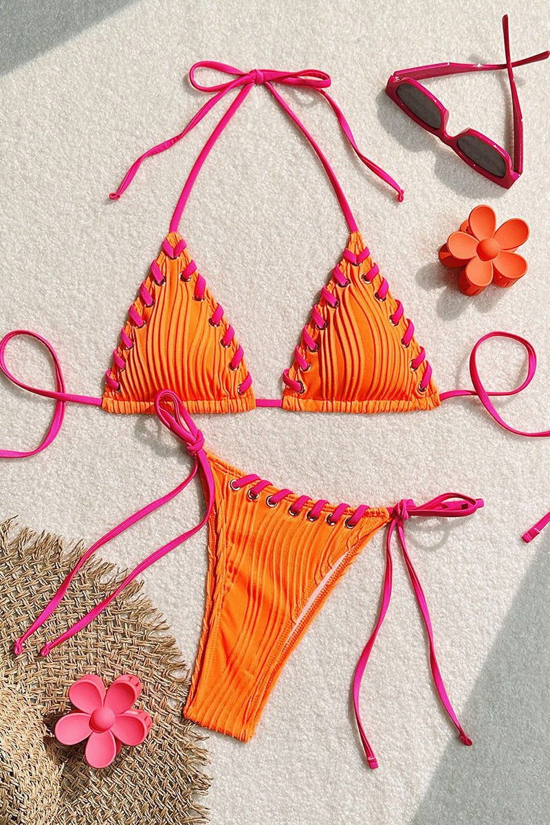 Strappy Ruched Bikini Set