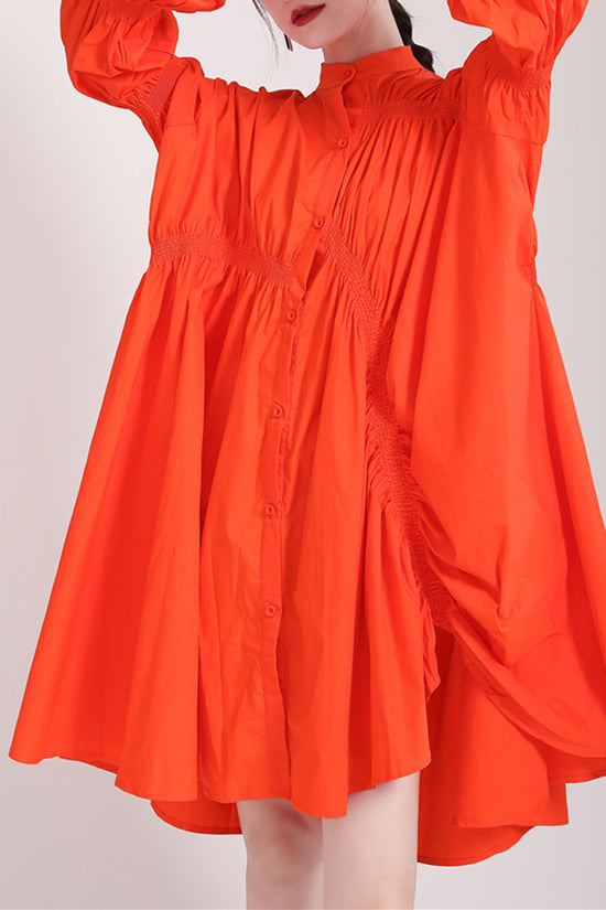 Ruched Long Sleeve Casual Dress