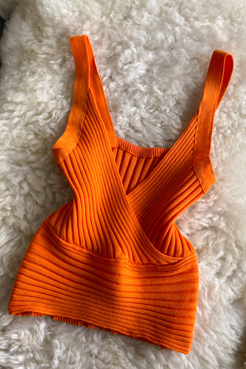 Ribbed Sleeveless V-Neck Camisole