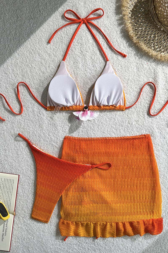 Flirty Knit Bikini and Skirt Set