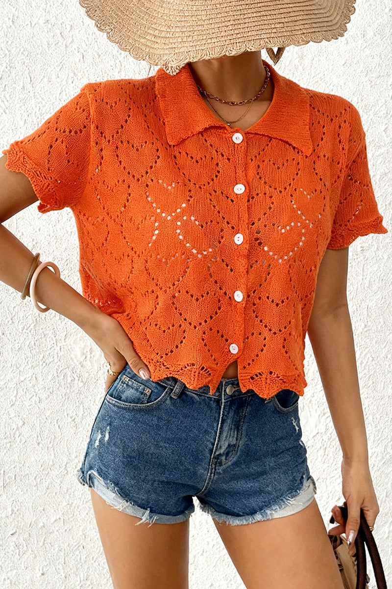 Chic Crochet Button-Up Cover-Up