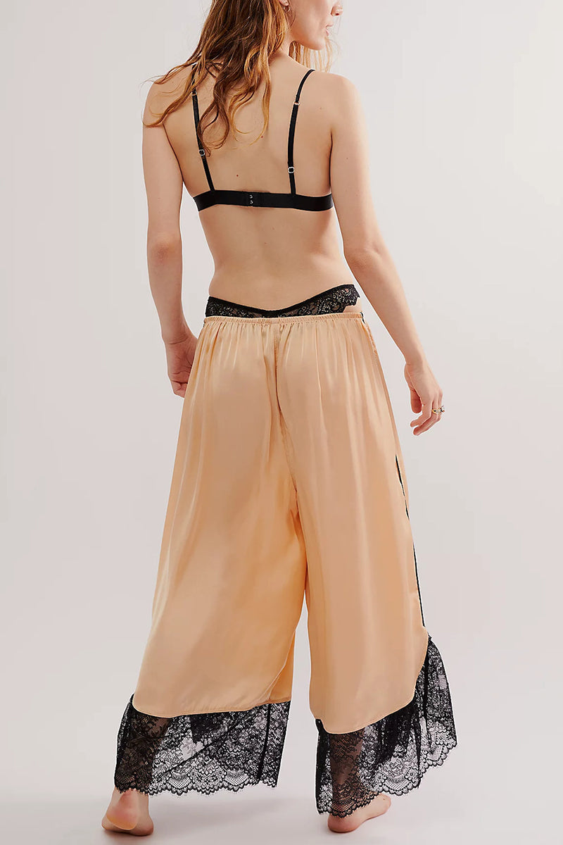 Elegant Lace Detail Casual Pants