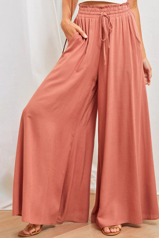 High-Waist Wide-Leg Casual Pants