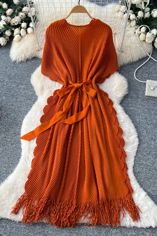 Floral Embellished Fringe Casual Dress
